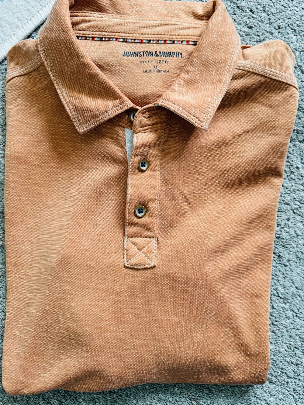 JOHNSTON & MURPHY Men's Vintage Slub Polo shirt Size XL